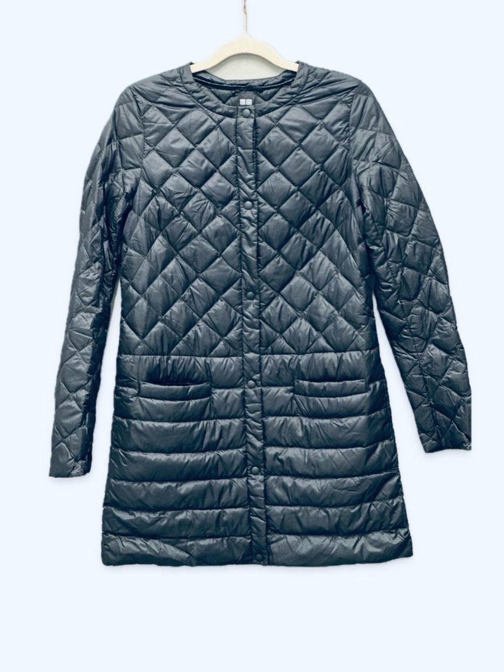 Rare‼️ EUC Uniqlo Women's Lightweight Down Quilted Long Coat - Black size XS